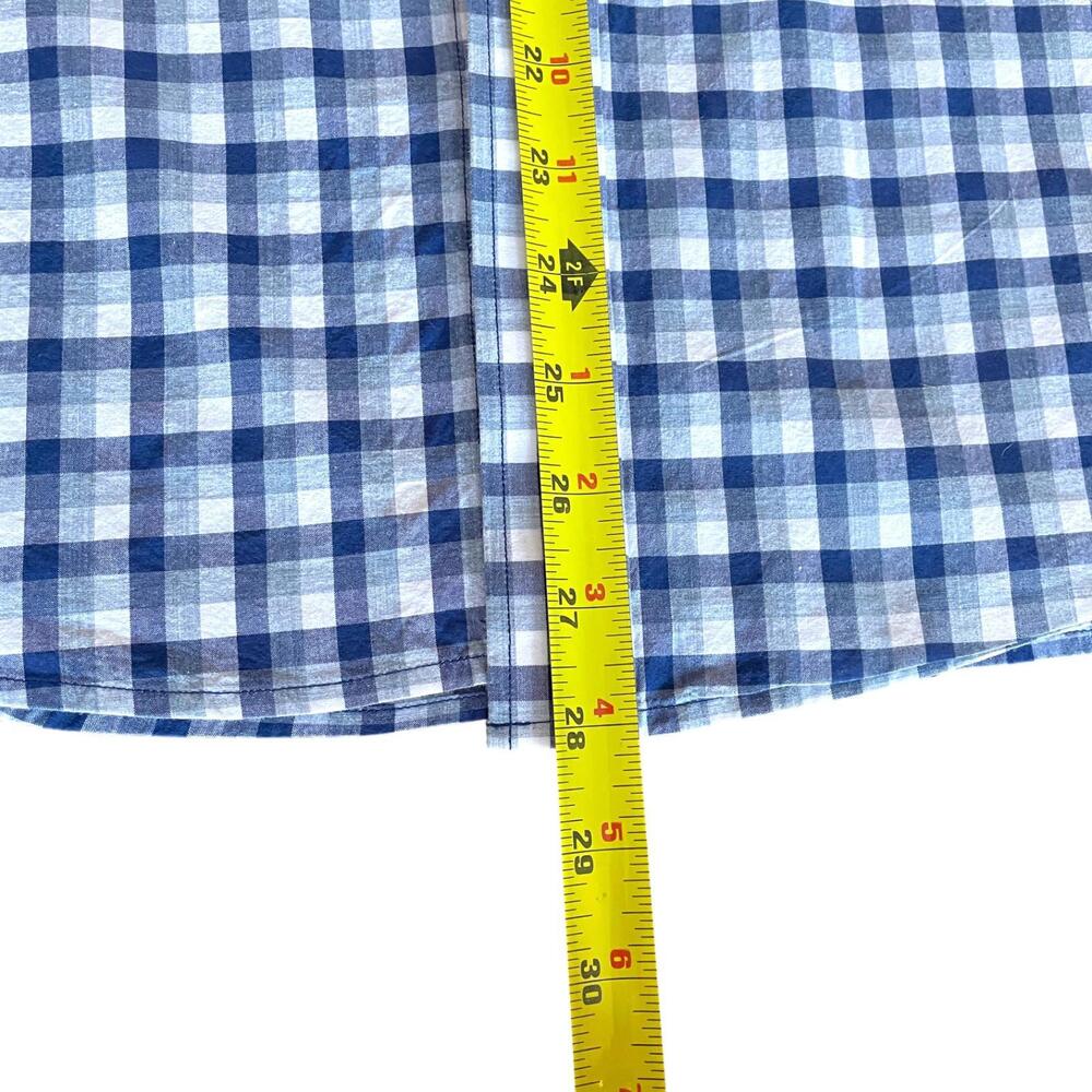 Banana Republic Men’s L Button Down Shirt Blue Check Soft-Wash Standard Fit Exce - Picture 8 of 9